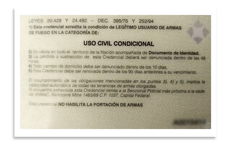 dorso de la credencial de legitimo usuario