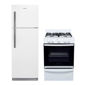 Combo Heladera Patrick HPK135 y Cocina Orbis Blanca | CANIGO