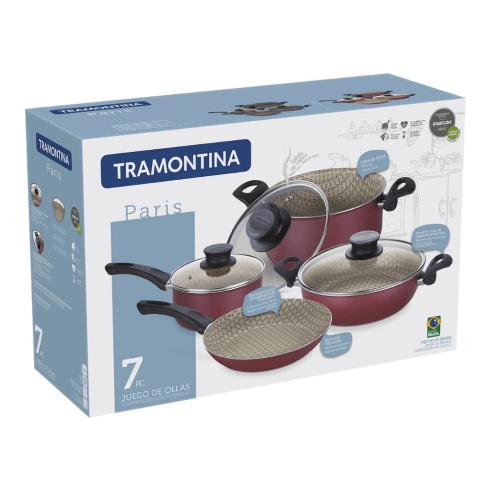Batería de Cocina Tramontina Paris 7 Piezas Batería de Cocina Tramontina Paris 7 Piezas