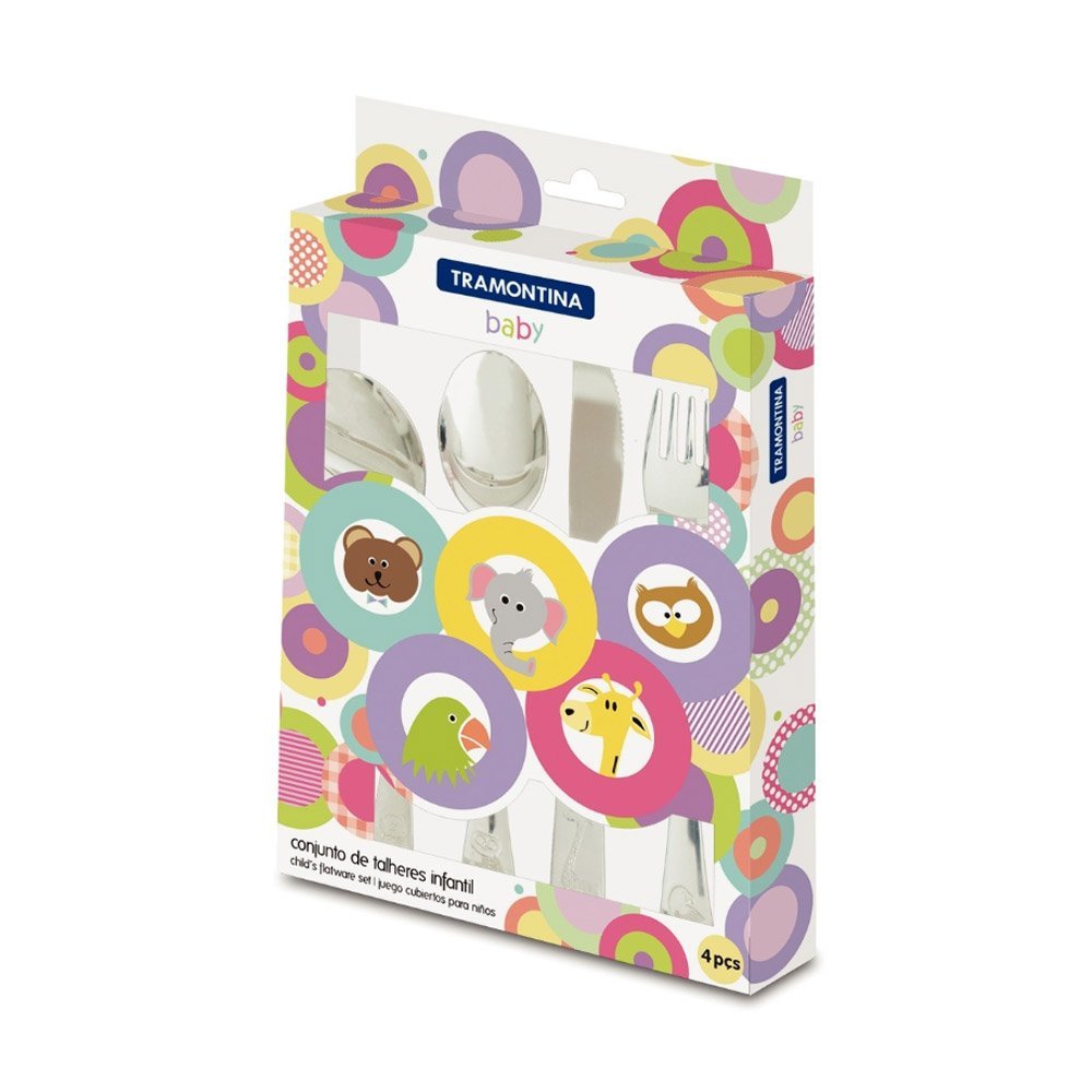 Juego de Cubiertos Tramontina Niños 4 Piezas Juego de Cubiertos Tramontina Niños 4 Piezas
