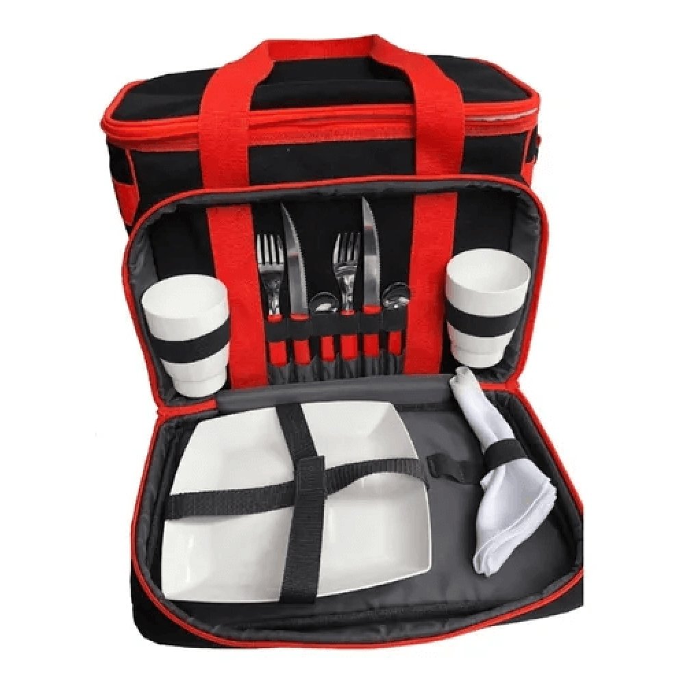 Bolso Bamboo Picnic 2 Personas + Platos Vasos Cubiertos Bolso Bamboo Picnic 2 Personas + Platos Vasos Cubiertos