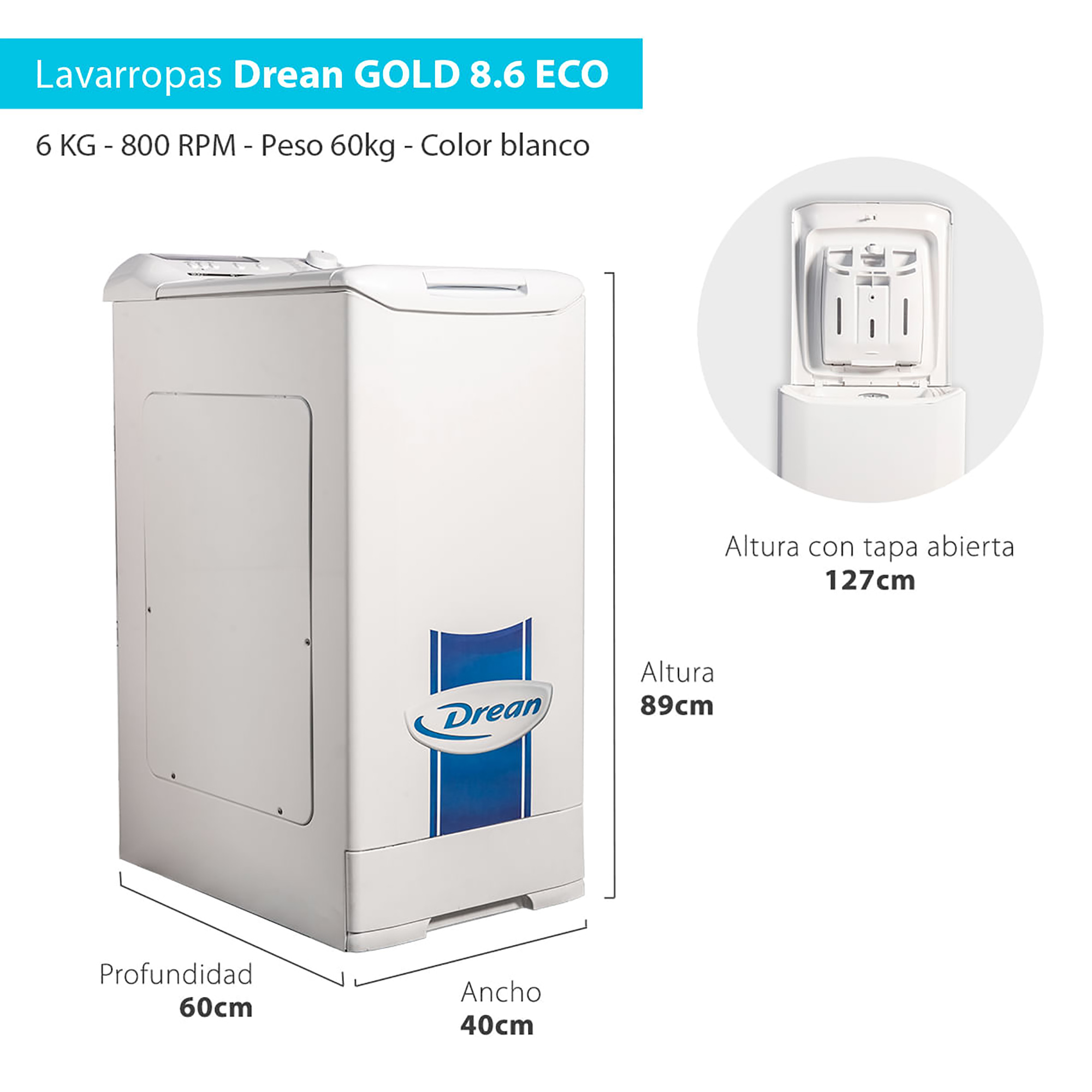 Lavarropas Automático Drean Gold 8.6 Eco Lavarropas Automático Drean Gold 8.6 Eco