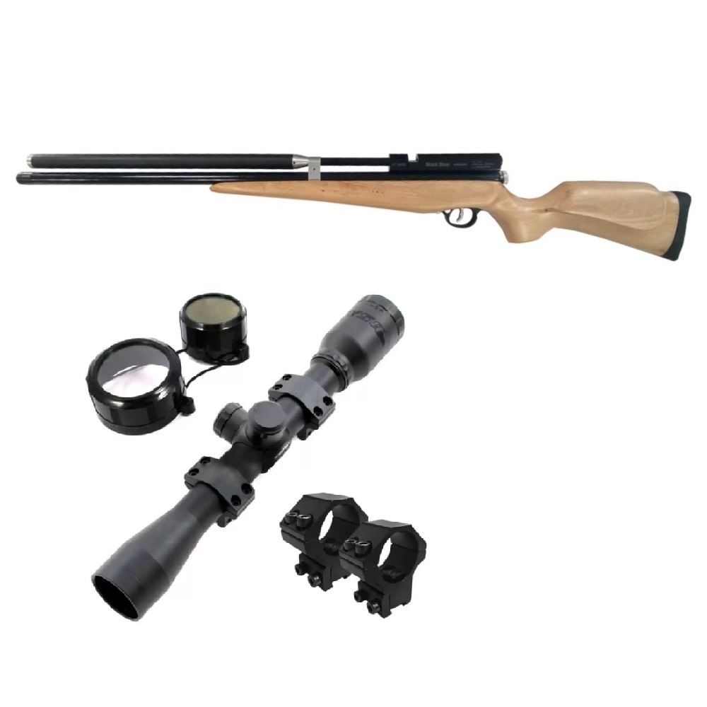 Rifle PCP Black Steel Condor Cal 5.5 mm + Mira + Montajes GRATIS Rifle PCP Black Steel Condor Cal 5.5 mm + Mira + Montajes GRATIS