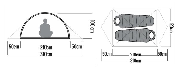 medidas de la carpa waterdog caliber 2
