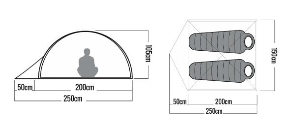 medidas de la carpa waterdog dome 1